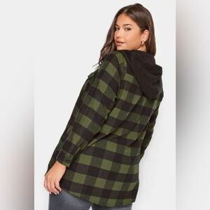 H&M Plaid Button Up hooded Sweater